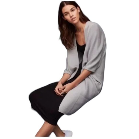 Aritzia The Group Babaton Javier Cocoon Cardigan Knit Sweater Cotton Cape Pocket - Picture 6 of 16